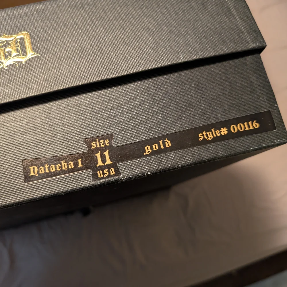 DISCONTINUED Kat Von D Velvet Platform Heels - Gold - Picture 4 of 6